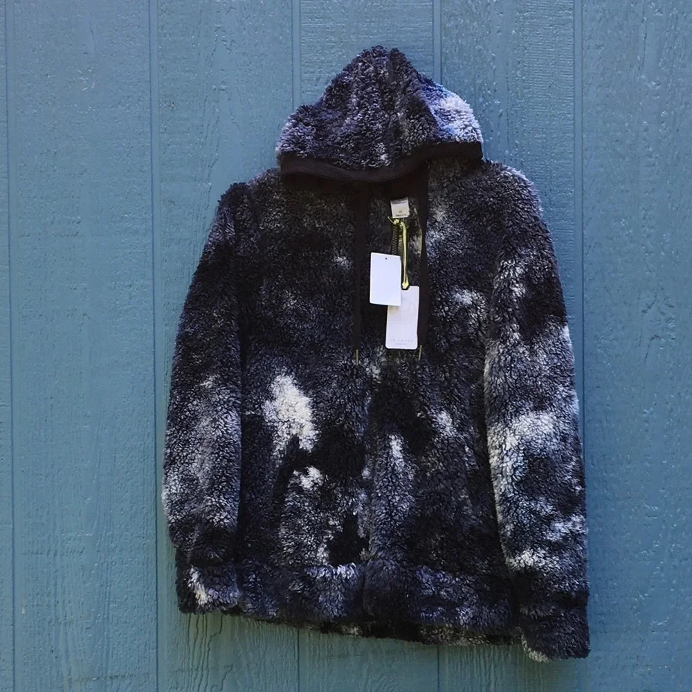 NWT Te Verde Tie Dye Half Zip Drawstring Hoodie XS v6x - Picture 3 of 7